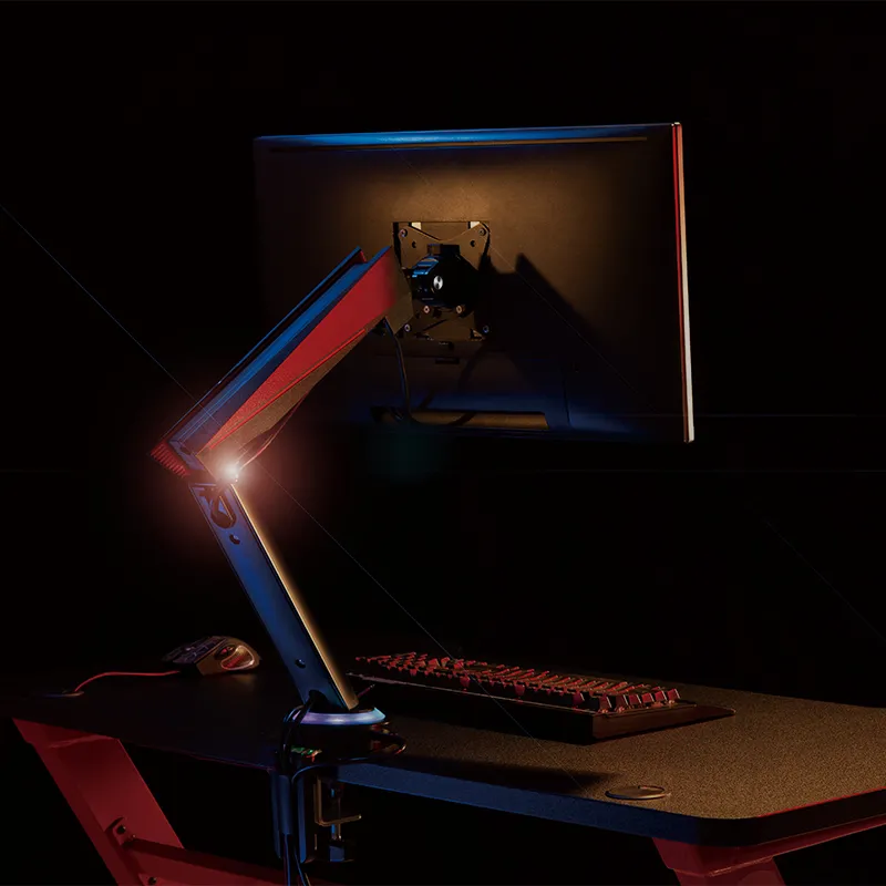 Logilink Gaming Single Gas Spring - monitor arm, black, 17-32", 8kg