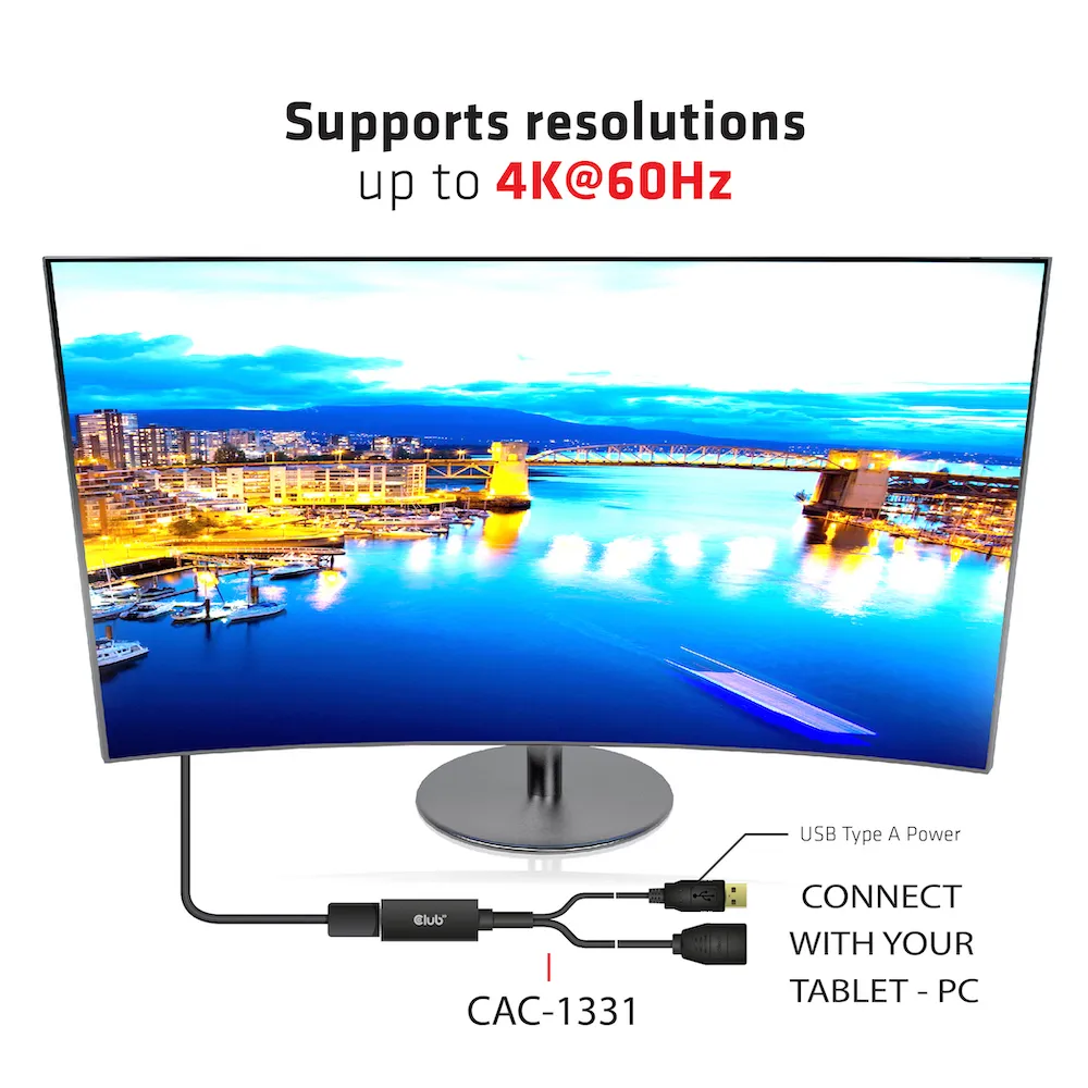 Club 3D CAC-1331 - HDMI till DisplayPort-adapter, svart