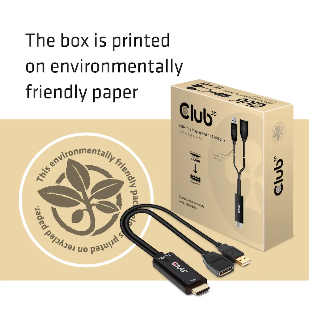 Club 3D CAC-1331 - HDMI till DisplayPort-adapter, svart