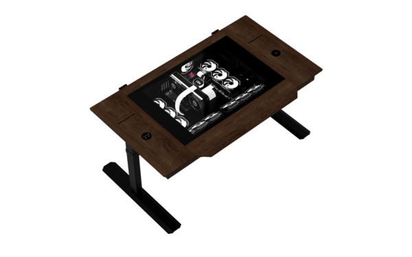 Lian Li DK07-WD Wood Edition Desktop Case with window, Walnut/Black
