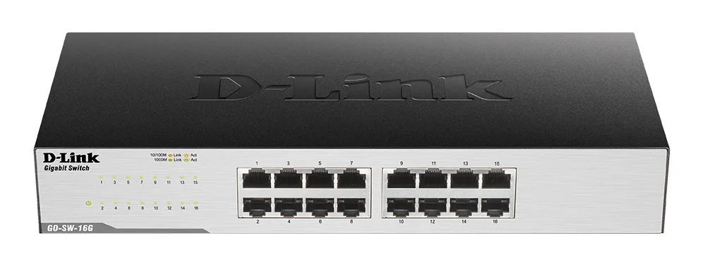 D-Link GO 16-port gigabit switch, svart
