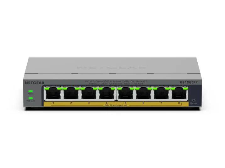Netgear 8-Port Gigabit Ethernet Easy Smart High-Power PoE+ - switch
