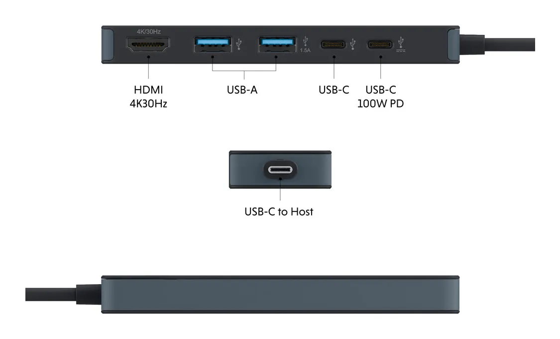 Hyper HyperDrive Flex 5 Port USB-C Hub Black