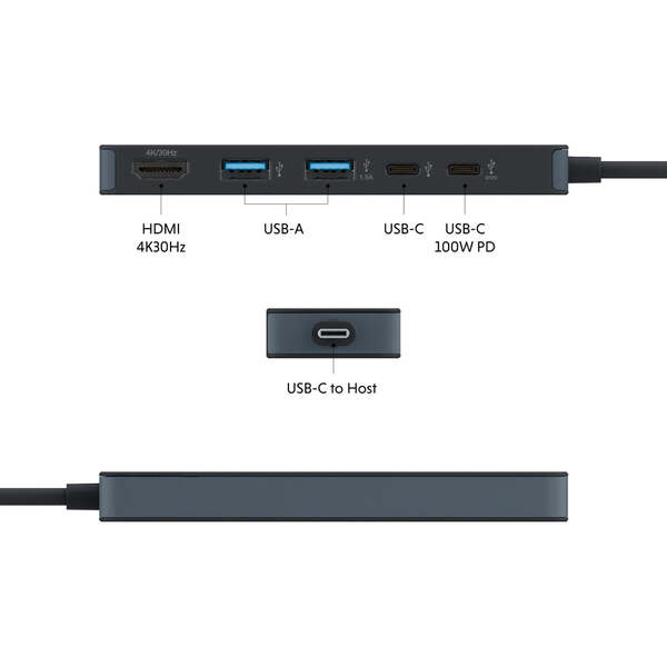 Hyper HyperDrive Flex 5 Port USB-C Hub Black