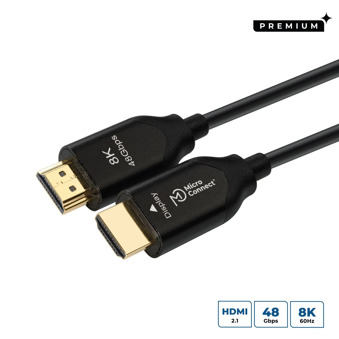 MicroConnect Premium Optic HDMI 2.1 -kaapeli, jossa Ethernet, 8K, 15 m, musta