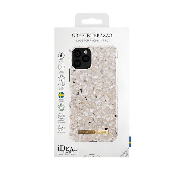 iDeal of Sweden Fashion Case, iPhone Xs -suojakuori, Greige Terazzo