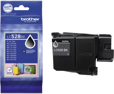 Brother LC528BKP 6K bl&auml;ckpatron, svart