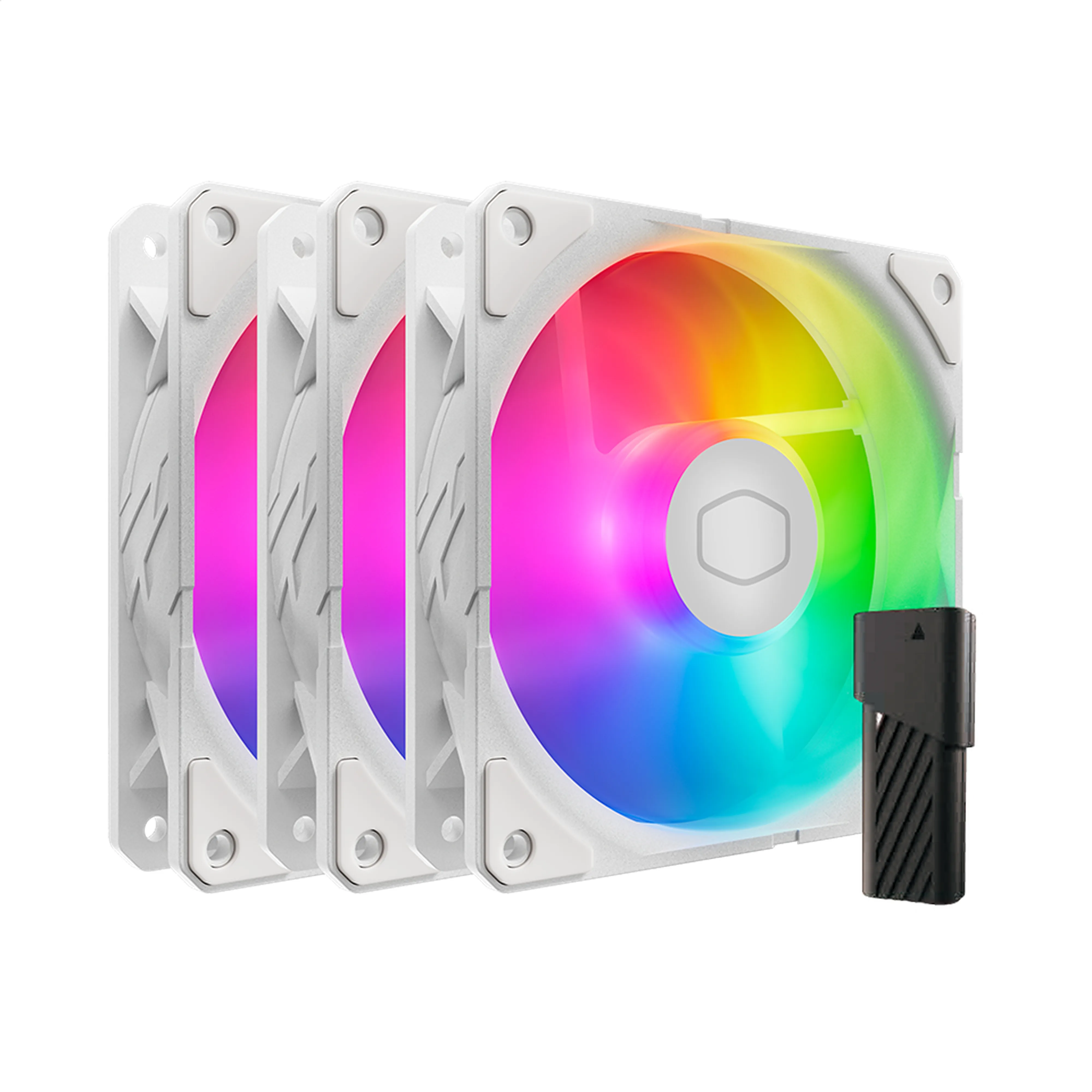 Cooler Master Sickleflow Edge 120mm ARGB - chassi fläkt, Vit, 3 st