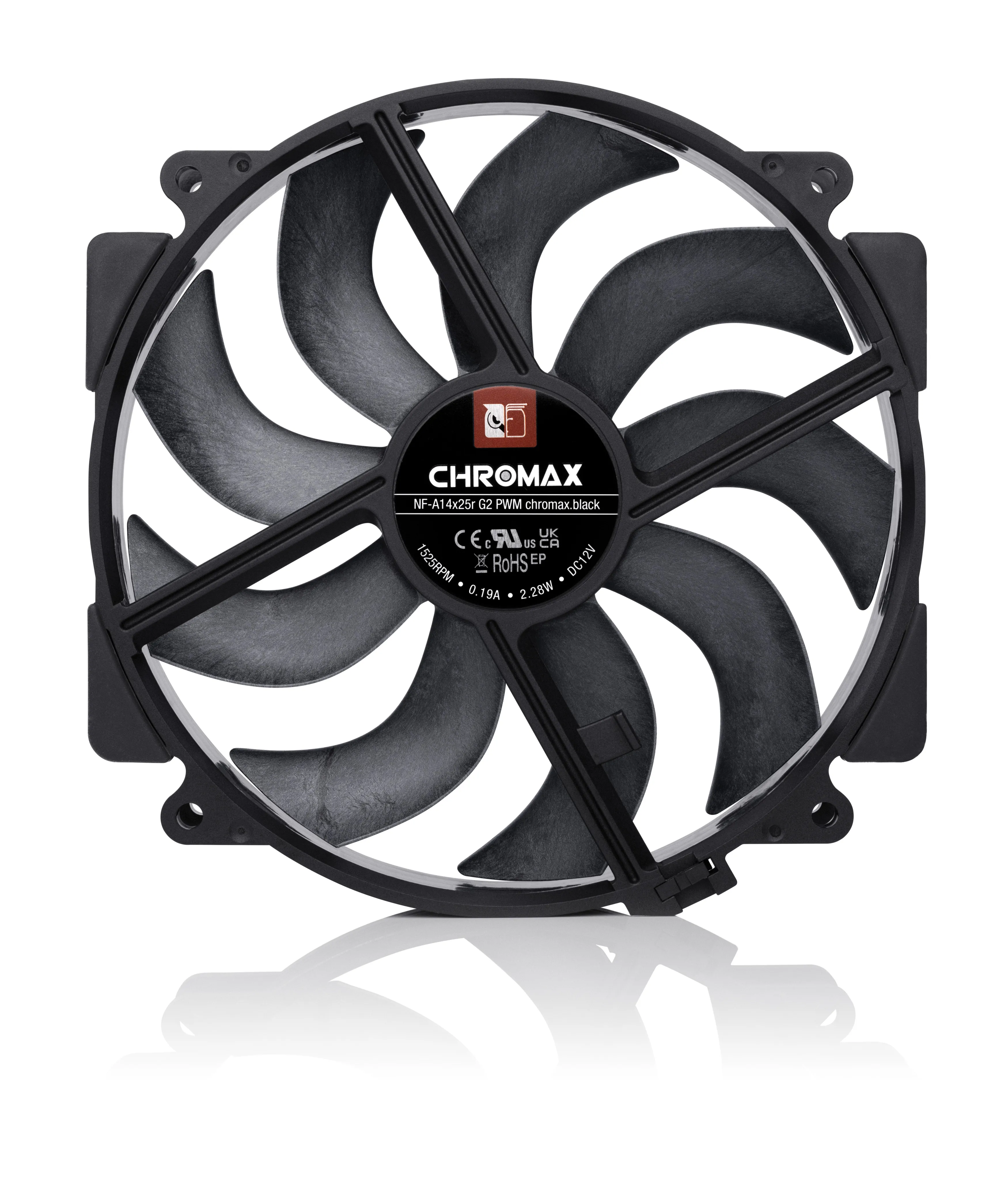 Noctua NF-A14x25r G2 PWM chromax.black Case Fan 140 mm Black