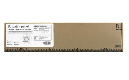 DELTACO UTP-kytkent&auml;paneli, 24xRJ45, Cat6, Krone-rimat, 1U, 19&quot;, musta