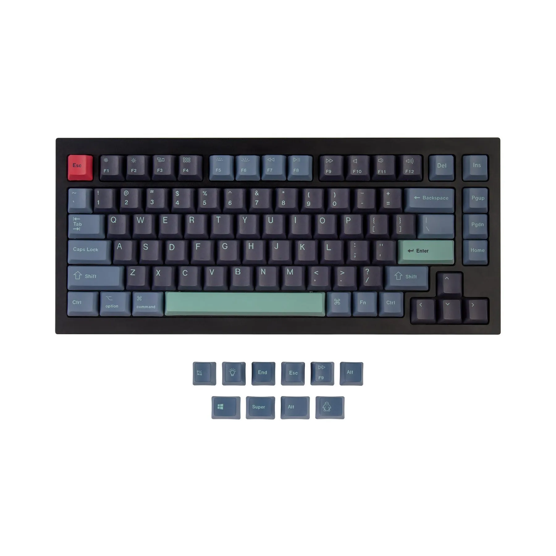 Keychron PBT Full Keycap Set - Hacker 141 Keys ISO Nordic