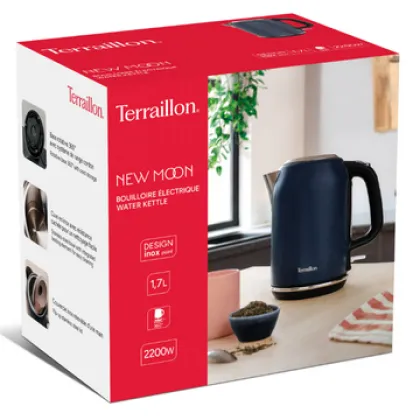 Terraillon New Moon kettle, 1.7L, 2200W, Dark Blue