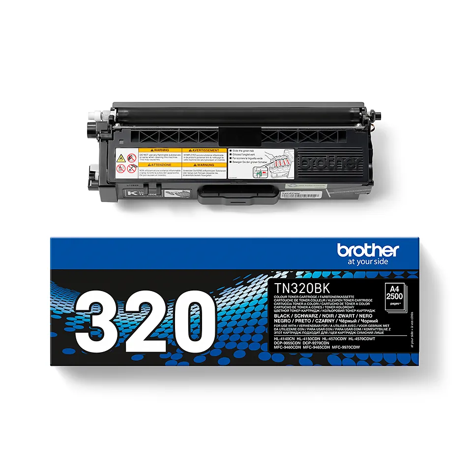 Brother TN320BK toner cartridge, Black
