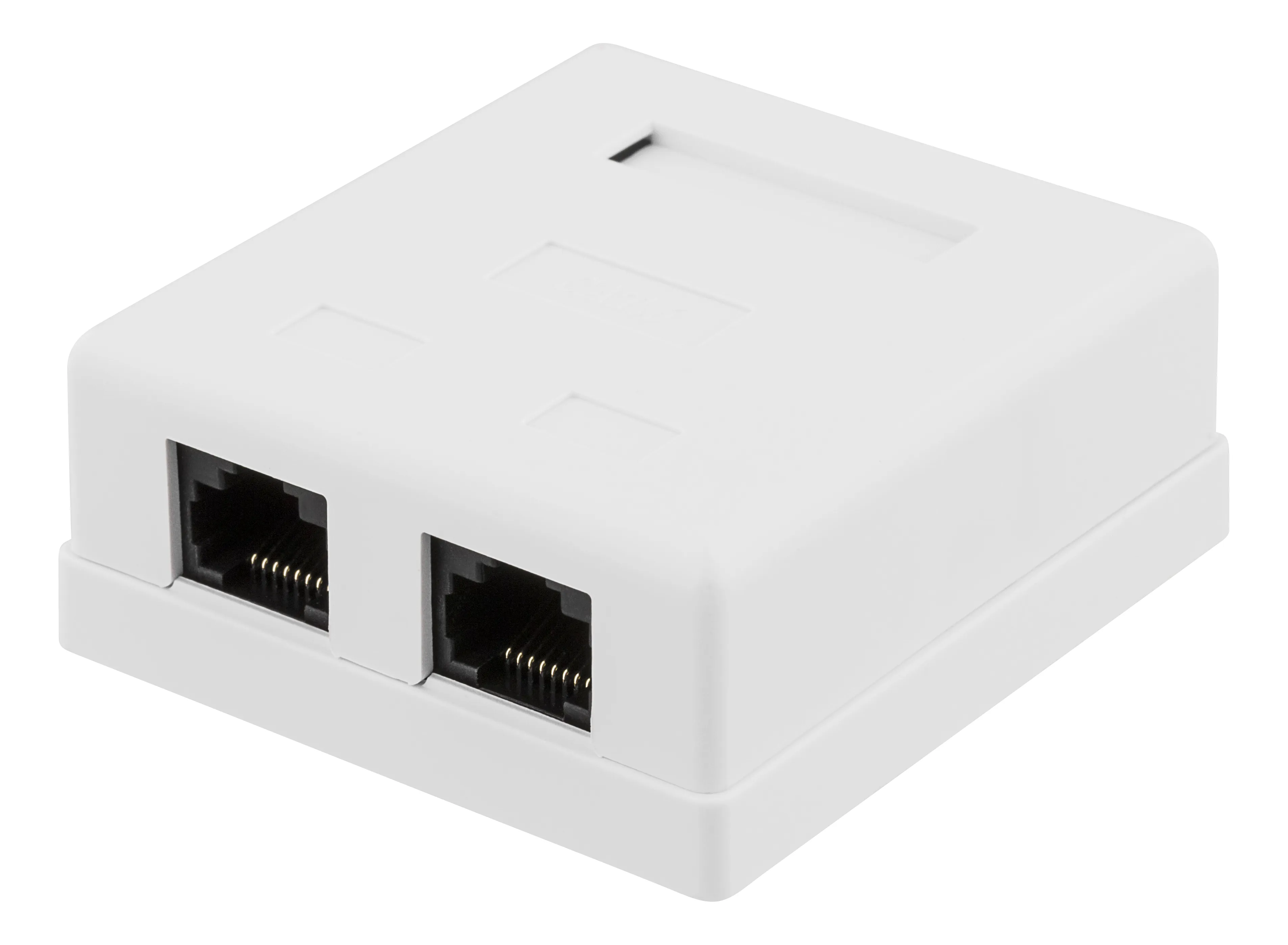 DELTACO suojaamaton datarasia pinta-as., UTP, 2xRJ45, Cat6, valkoinen