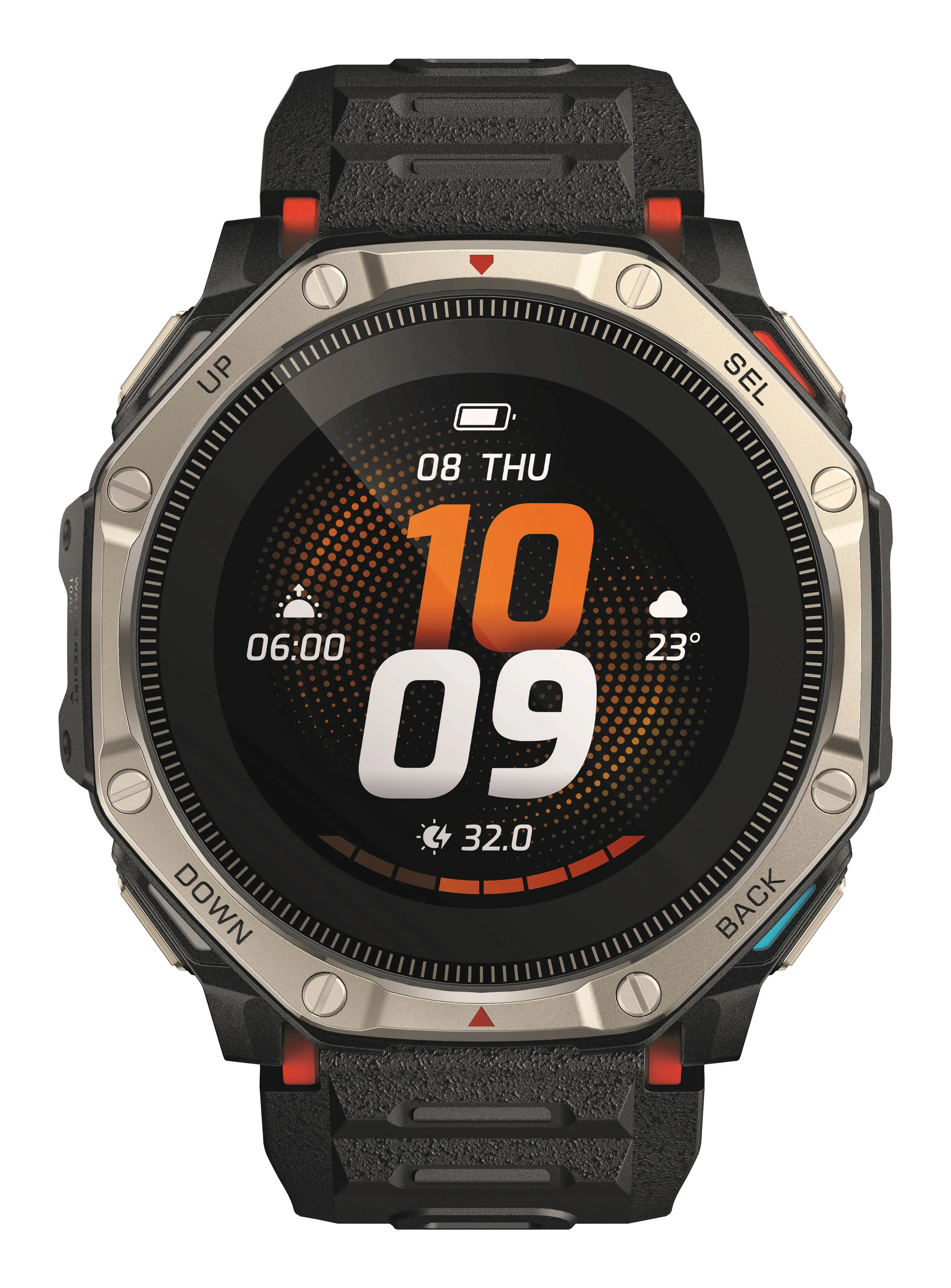 Amazfit T-Rex Dual Solar 51mm Smartwatch, Black