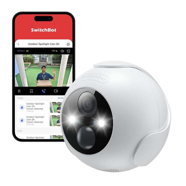 SwitchBot Outdoor Spotlight Cam 2K - security camera, white