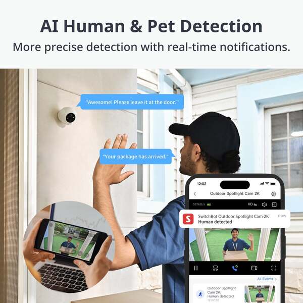 SwitchBot Outdoor Spotlight Cam 2K - security camera, white