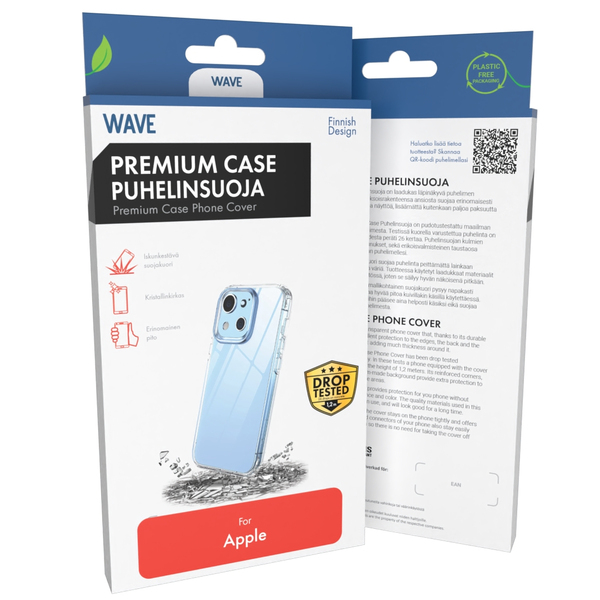 Wave Premium Case Puhelinsuoja, Apple iPhone SE (2022) / SE (2020) / 8 / 7 / 6S / 6, Kirkas