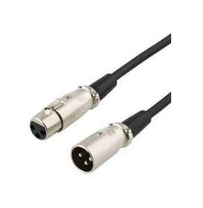 DELTACO XLR cable,3pin male to 3pin female,1m black