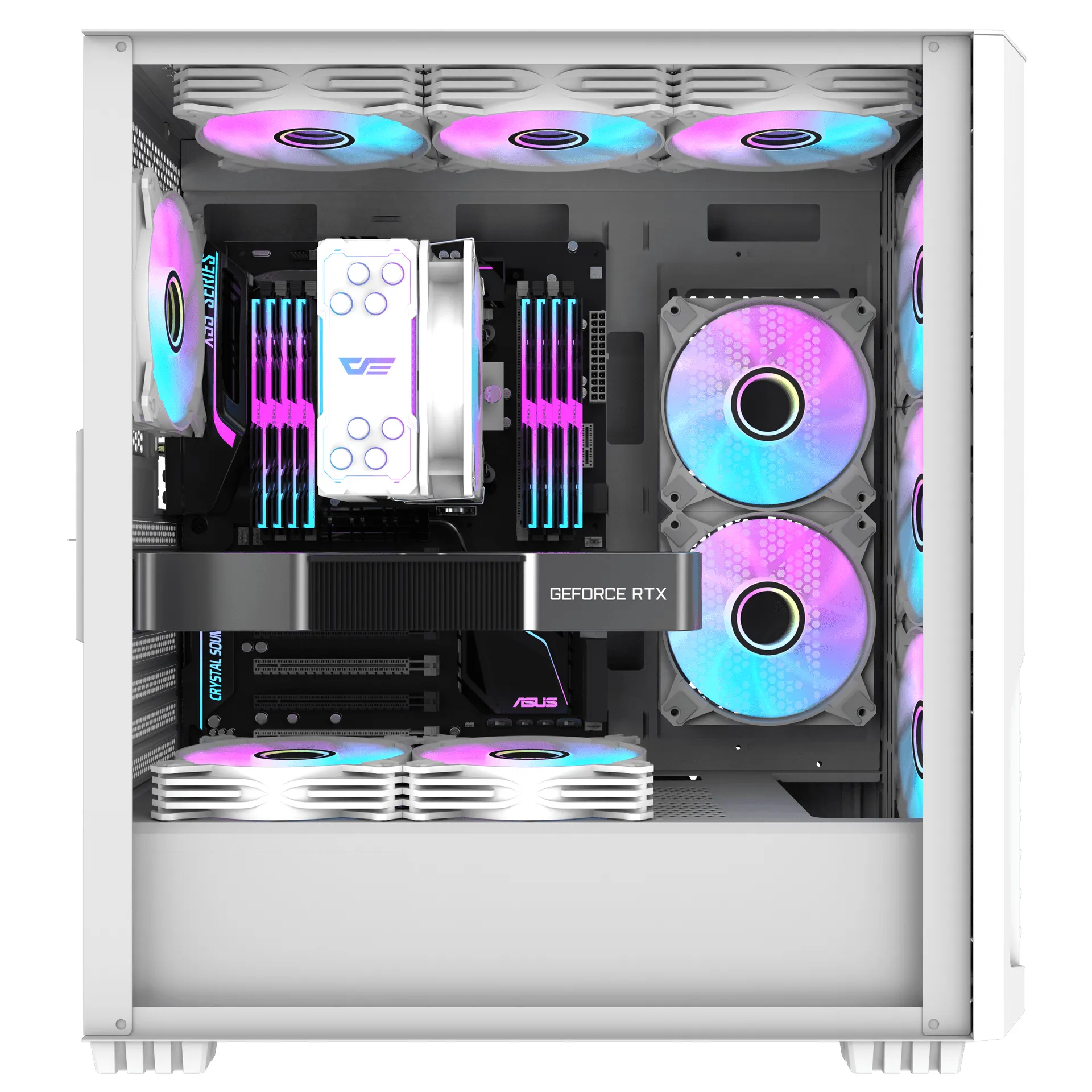 DARKFLASH Z4 Pro 120mm PWM ARGB CPU Air Cooler, Mist White