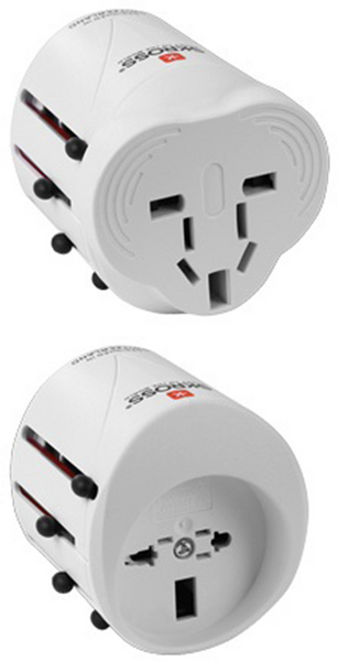 SKROSS reseadapter EU/US/JAP/AU/Kina/UK till alla, 100-250V 2,5A, vit