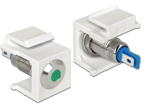 keystone LED green 6 V flat,white