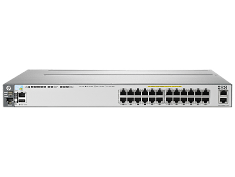 HPE Switch 3800-24G-PoE+-2XG  Layer3 Switch - 24x 10/100/1000T PoE+ -portia (30w) + 2x 10GBase-T RJ45 -porttia (PoE Budjetti 720 W). 1x pinoamismoduli paikka.
