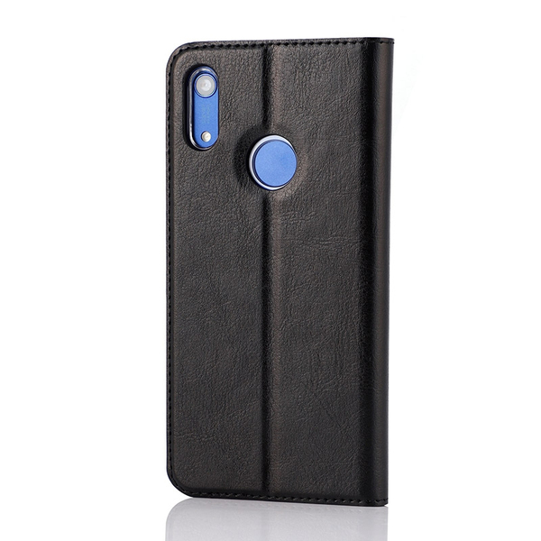 WAVE Book Case musta suojakotelo Honor 8A puhelimelle. Magneettisulkuinen kansi, korttipaikat RFID suojauksella ja l&auml;pin&auml;kyv&auml; muovikelkka (PC). Pintamateriaali