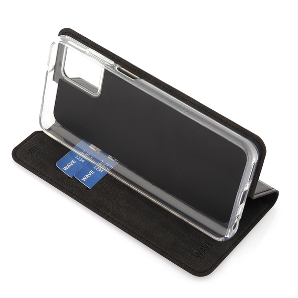 Wave Book Case, Motorola Moto G32 -suojakotelo, Musta