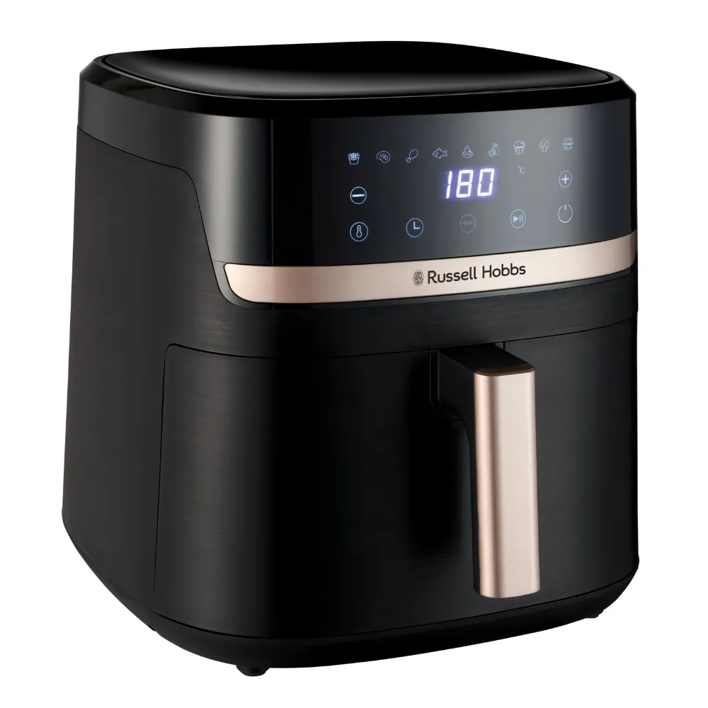 Airfryer Satisfry Air Fryer -kiertoilmakypsennin, Musta, 8.3l