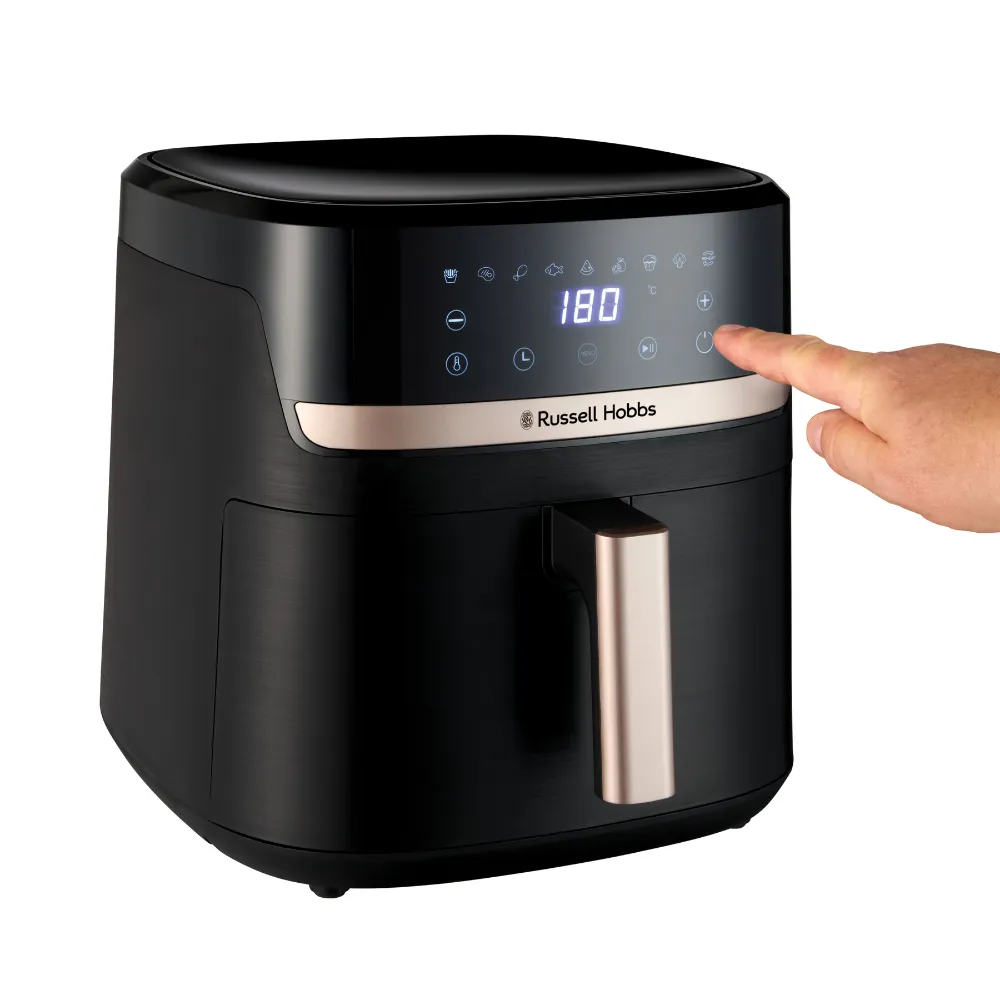 Airfryer Satisfry Air Fryer -kiertoilmakypsennin, Musta, 8.3l
