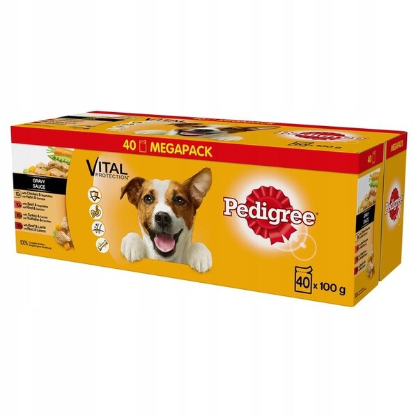 Pedigree Vital Protection Mixed Selection in Gravy, Wet food for dogs, Adult, 40 x 100g