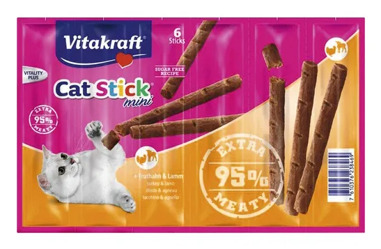 Vitakraft Cat Stick Classic Lamb & Turkey, Adult, 36g