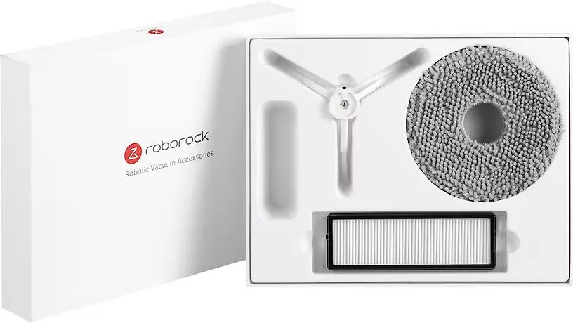 Roborock accessorie kit, white 1xfilter, 2xmop cloth, 1xside brush