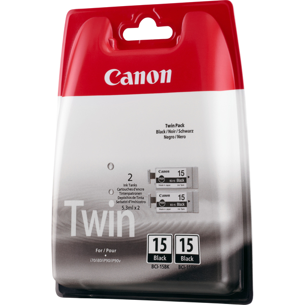 CANON 2x BCI-15bk Ink black TP TwinPack for i70 i80