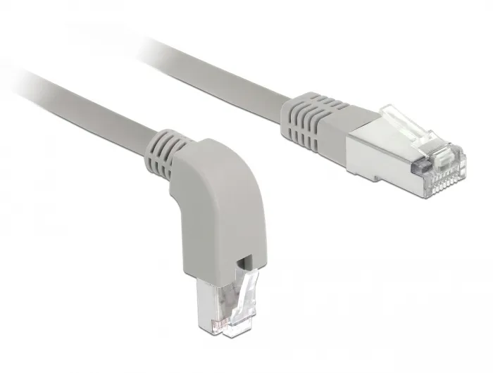 Delock Network cable RJ45 Cat.6 S/FTP downwards angled / straight 2 m