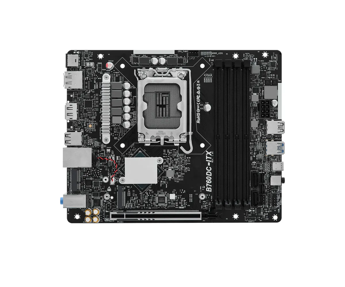 ASRock DeskSlim B760 barebone-tietokone, musta