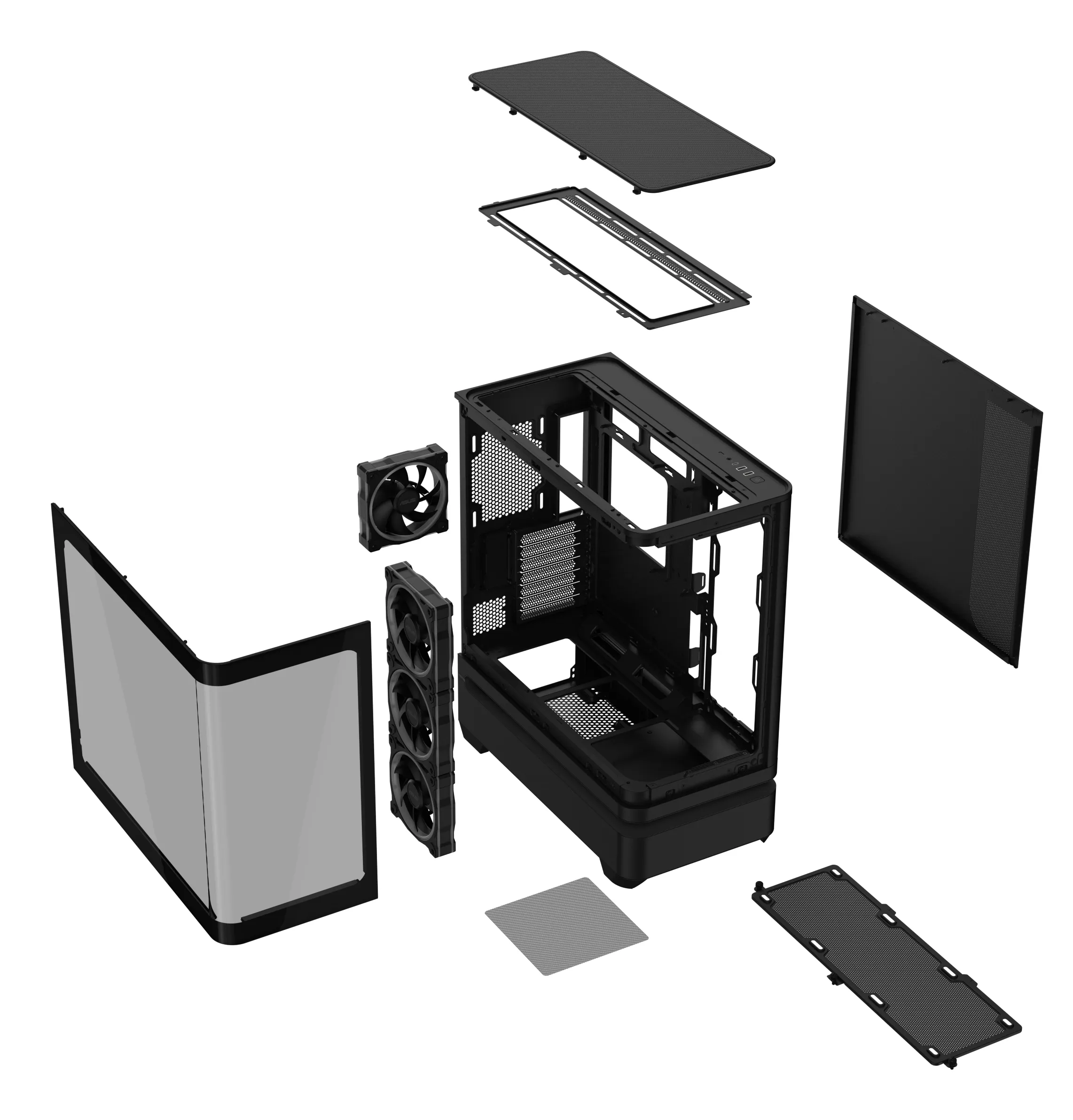 ASUS Prime AP304 Midi-Tower Case with window, with RGB lighting, Black