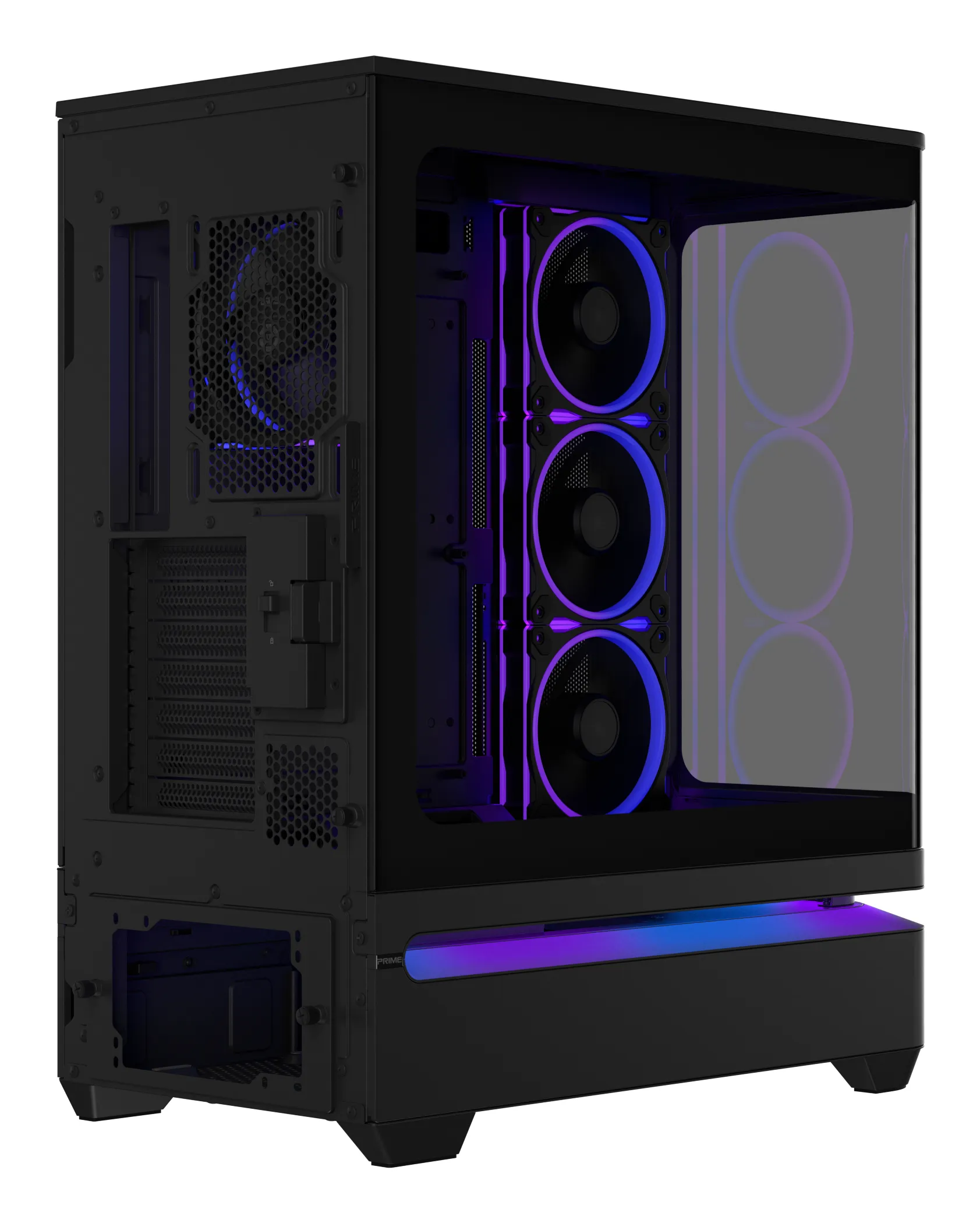ASUS Prime AP304 Midi-Tower Case with window, with RGB lighting, Black