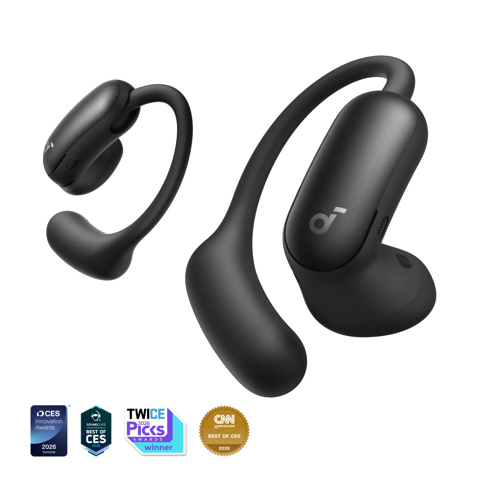 Anker Soundcore AeroFit 2 Pro tr&aring;dl&ouml;sa in-ear h&ouml;rlurar, svart
