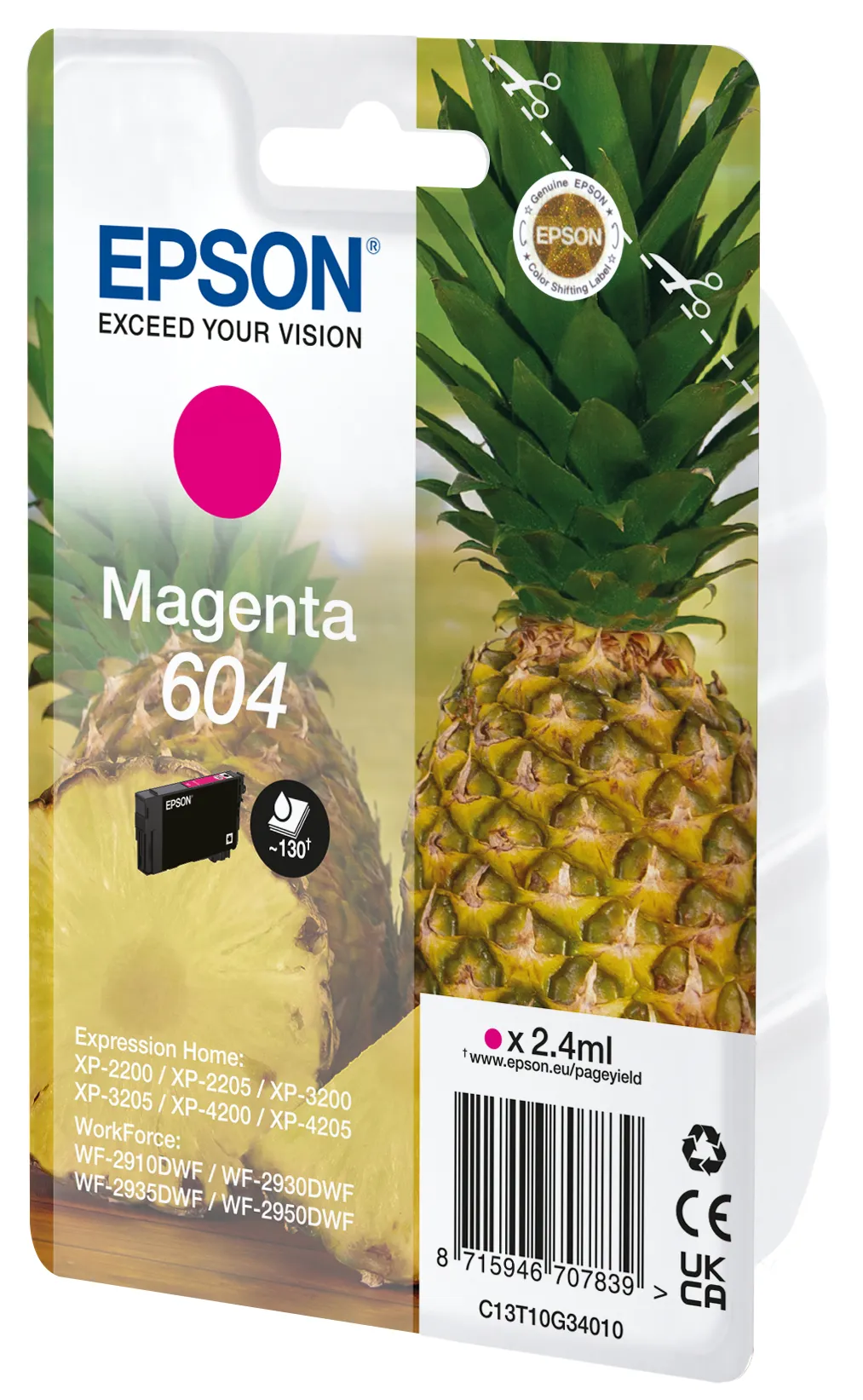 Epson 604 Pineapple bl&auml;ckpatron, 2.4 ml, magenta