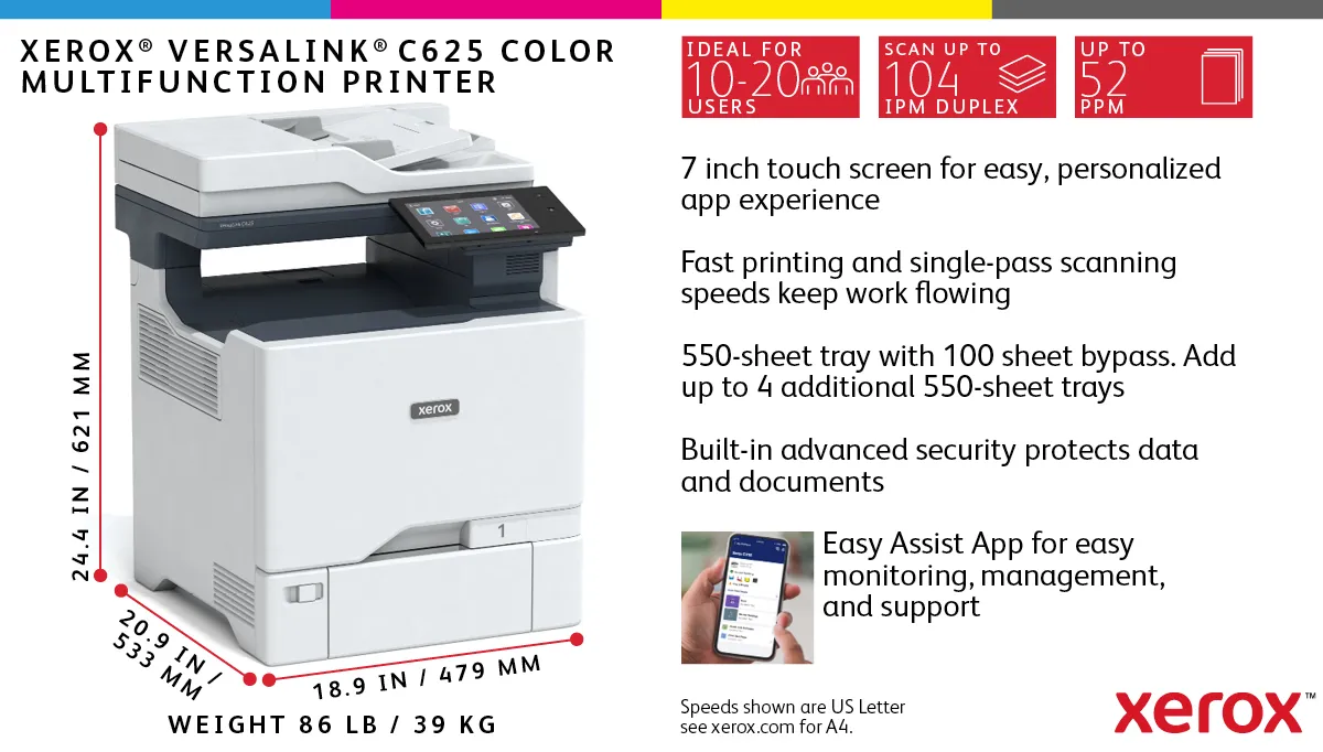 VersaLink C625 A4 50ppm Duplex Copy/Prin
