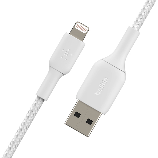 Belkin Boost Charge Braided USB-A - Lightning - cable, 1 m, White