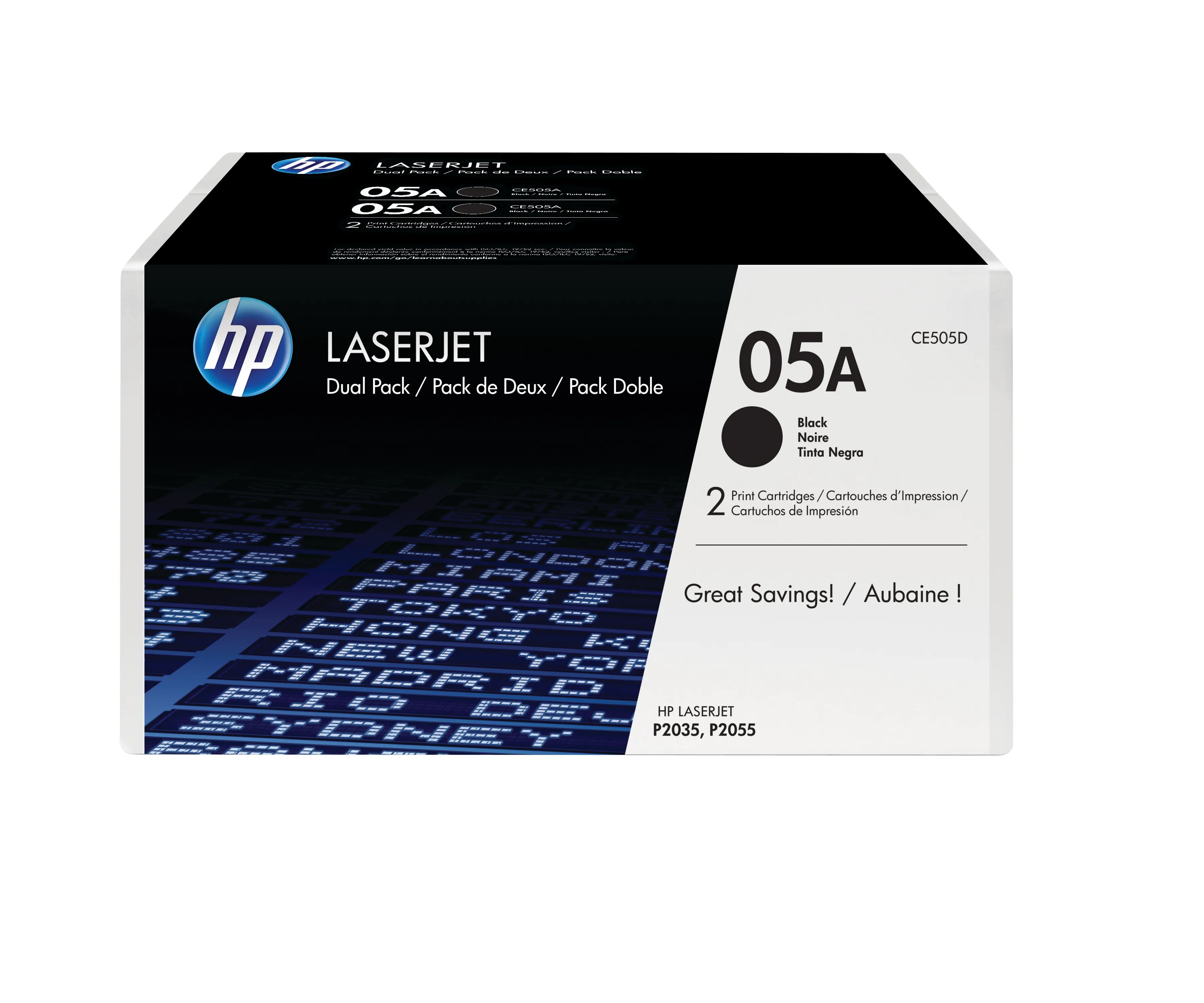 HP Toner 05A black 2-pack LaserJet P2035 P2055 4600 pages