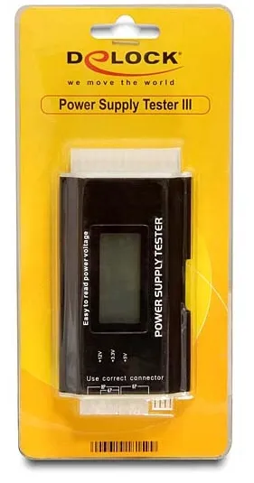 DeLOCK Nätdelstestare med LCD, ATX12V, 24-pin, 4/8-pin, PCI-E, SATA