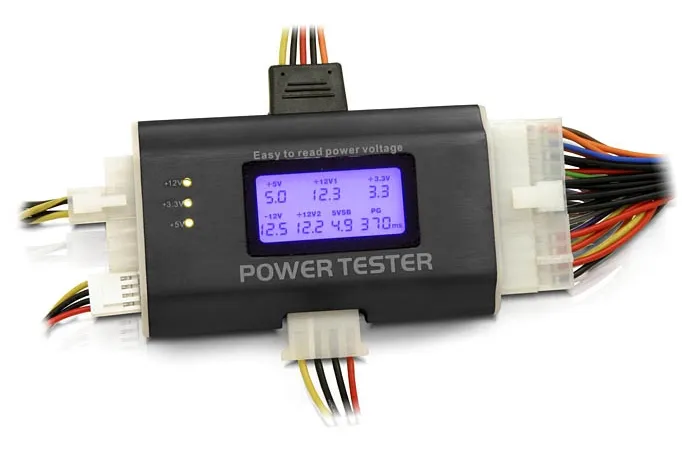 DeLOCK Nätdelstestare med LCD, ATX12V, 24-pin, 4/8-pin, PCI-E, SATA