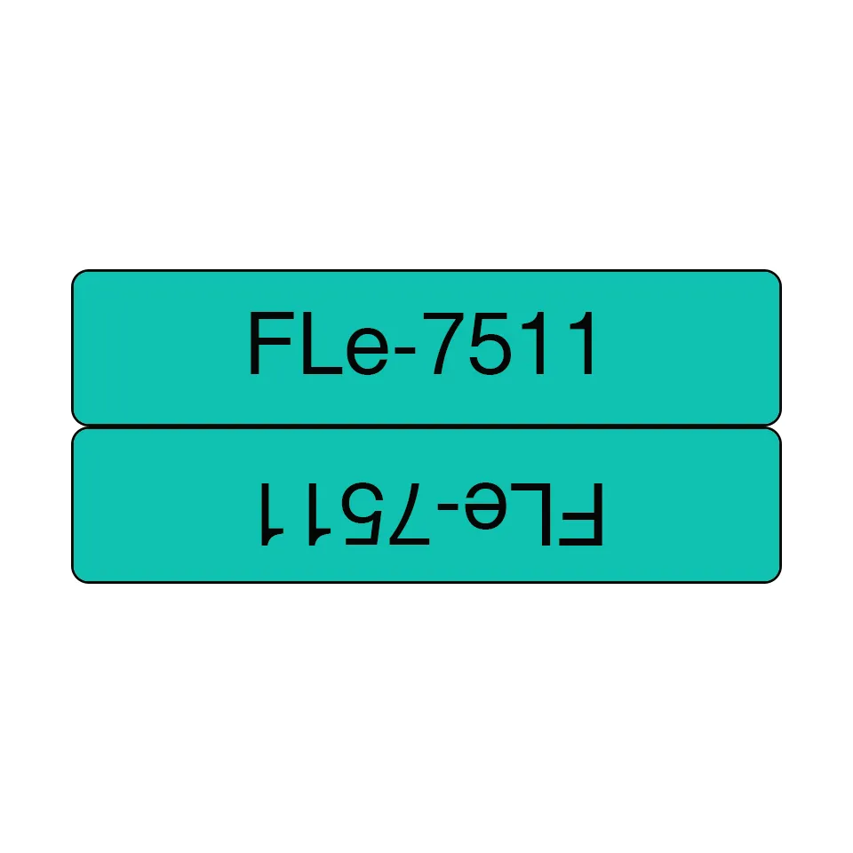 BROTHER FLE7511 21MMX45MM BLACK ON GRN FLAG TAPE