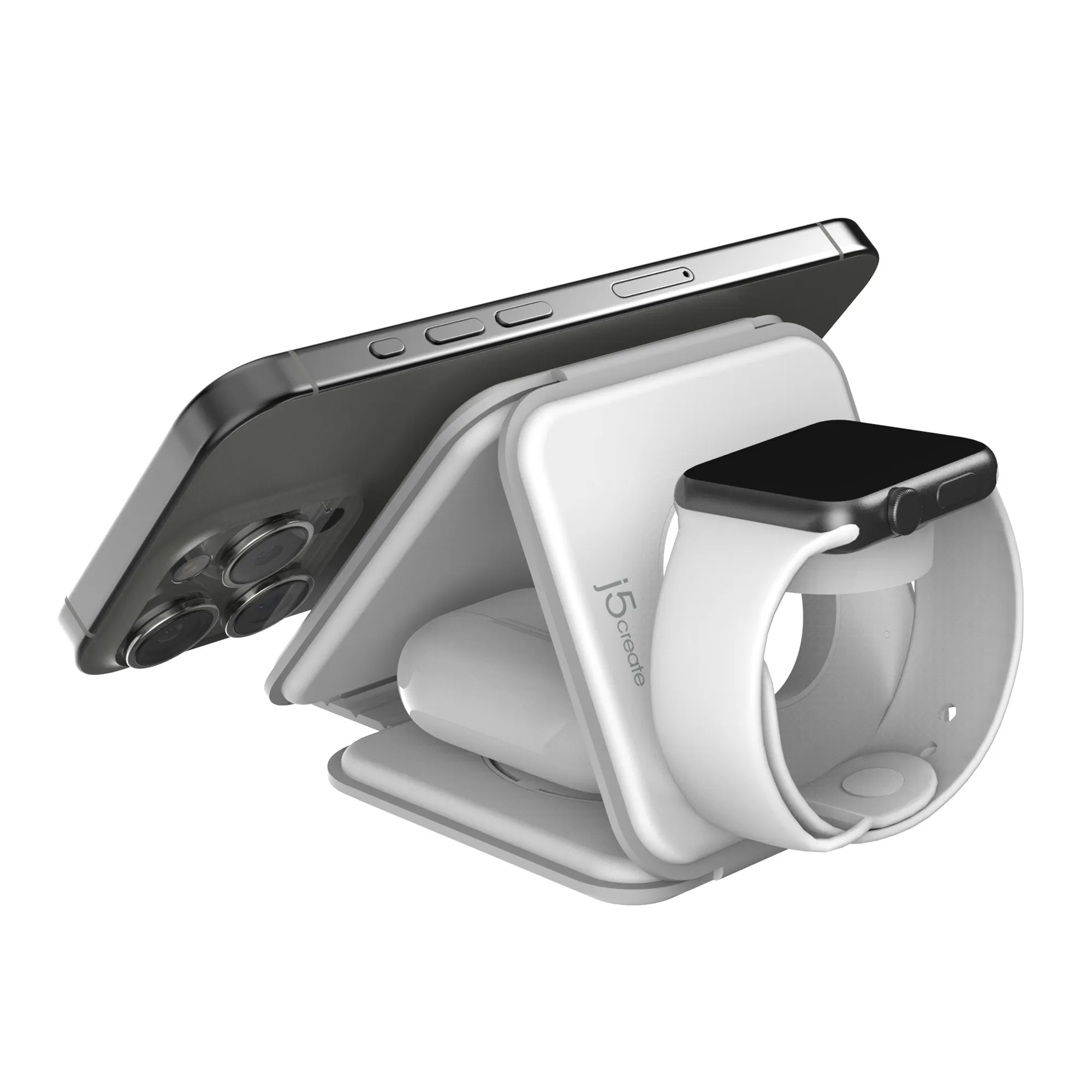 J5create Qi2 3-in-1 Magnetic Travel - Wireless Charging Station