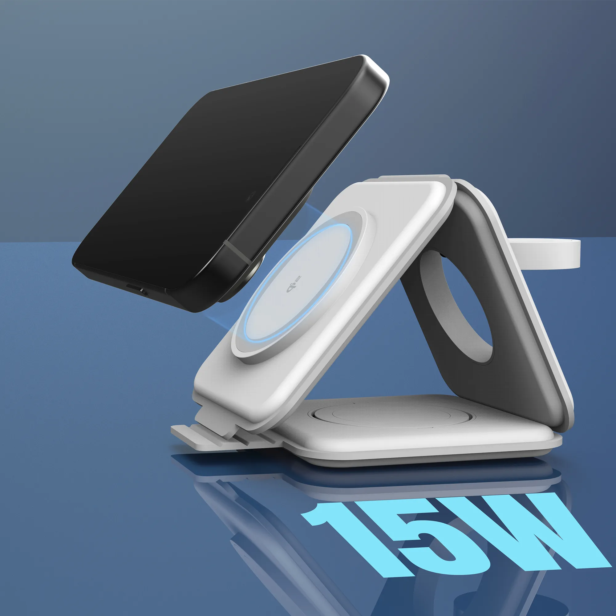 J5create Qi2 3-in-1 Magnetic Travel - Wireless Charging Station