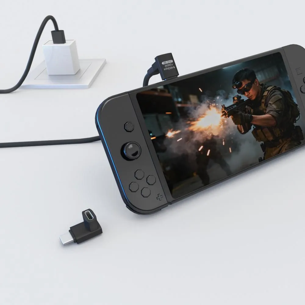 MicroConnect MC-USB4AF USB-C angled adapter, 240W, Aluminium